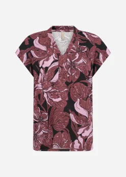 SC-FELICITY AOP 547 T-shirt Mörkröd
