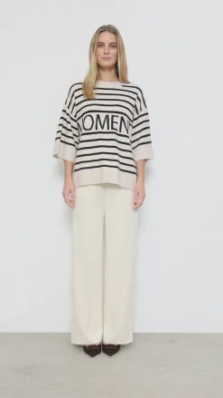 SC-ORLEAN STRIPE 11 Pullover Cream