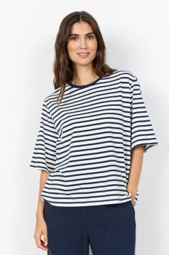 SC-RINA STRIPE 23 T-shirt Navy